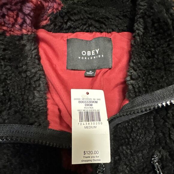 Obey Mesa Floral Print Sherpa Jacket  Size Medium $120 Retail NWT - Picture 2 of 9